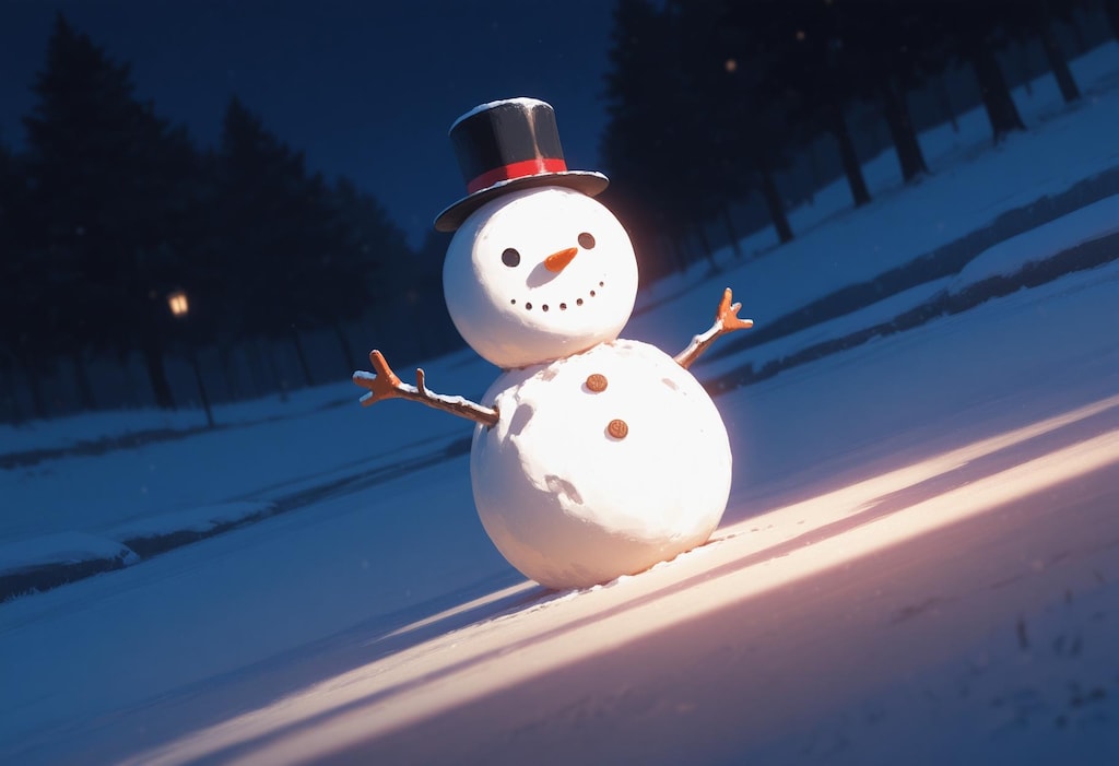 彼女と雪だるまっ！