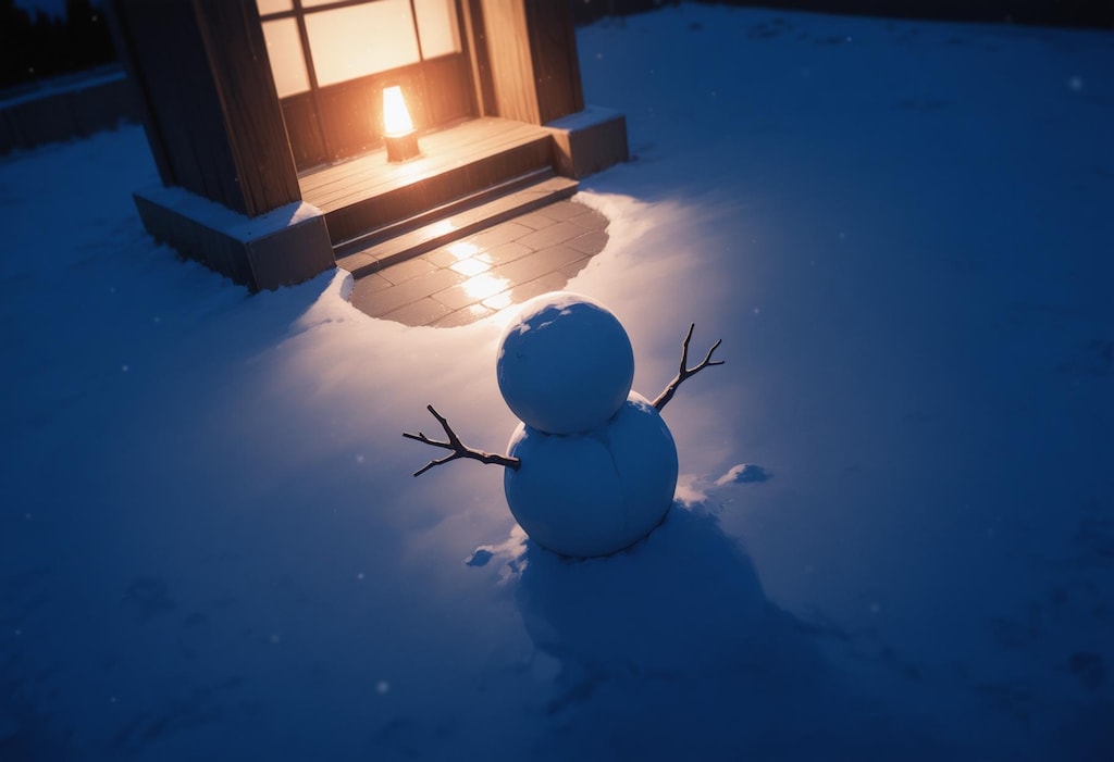 彼女と雪だるまっ！