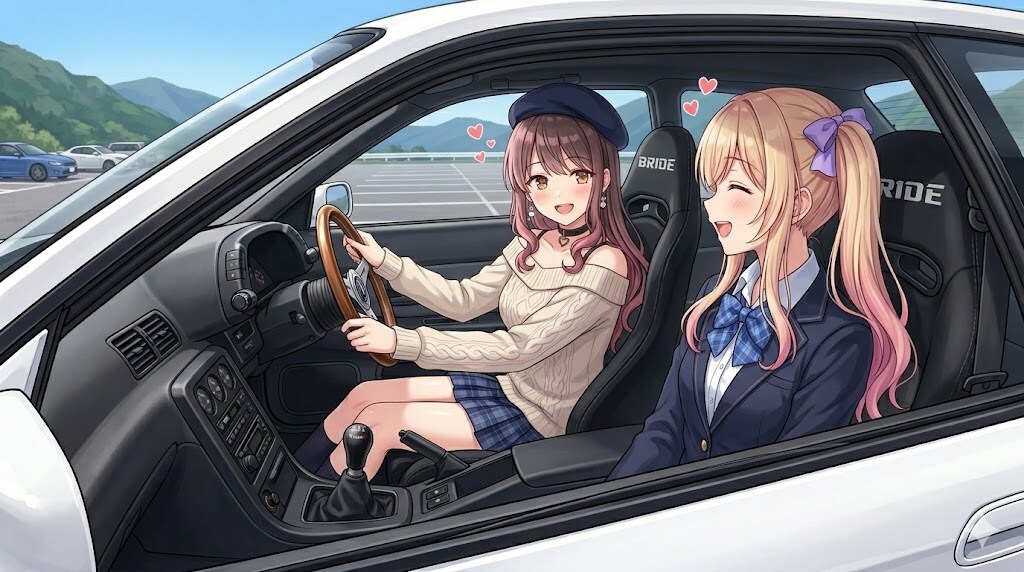 SumiちゃんとR32GTS-t タイプMでツーショット。
