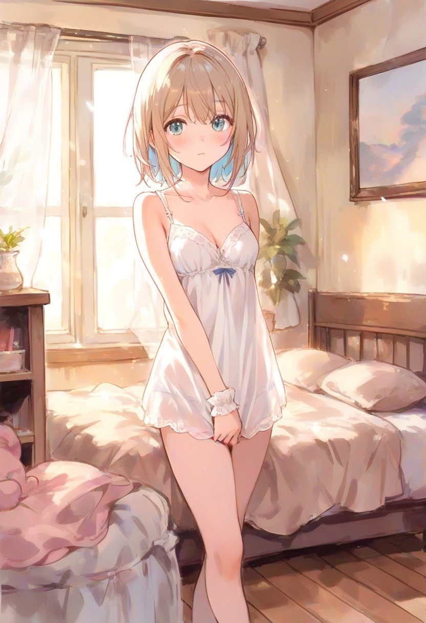 少女の部屋(水彩タッチ)(92)