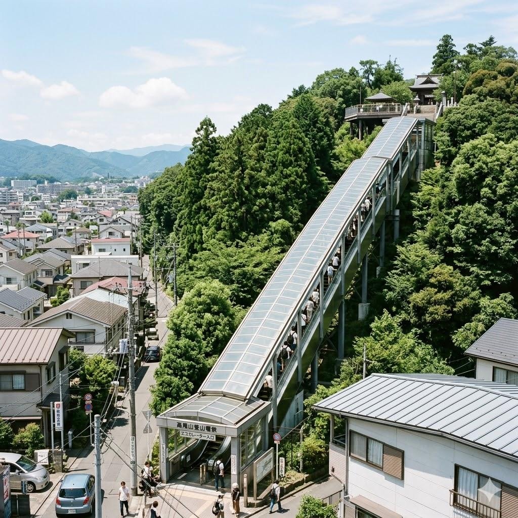 山へと導くエスカレーター