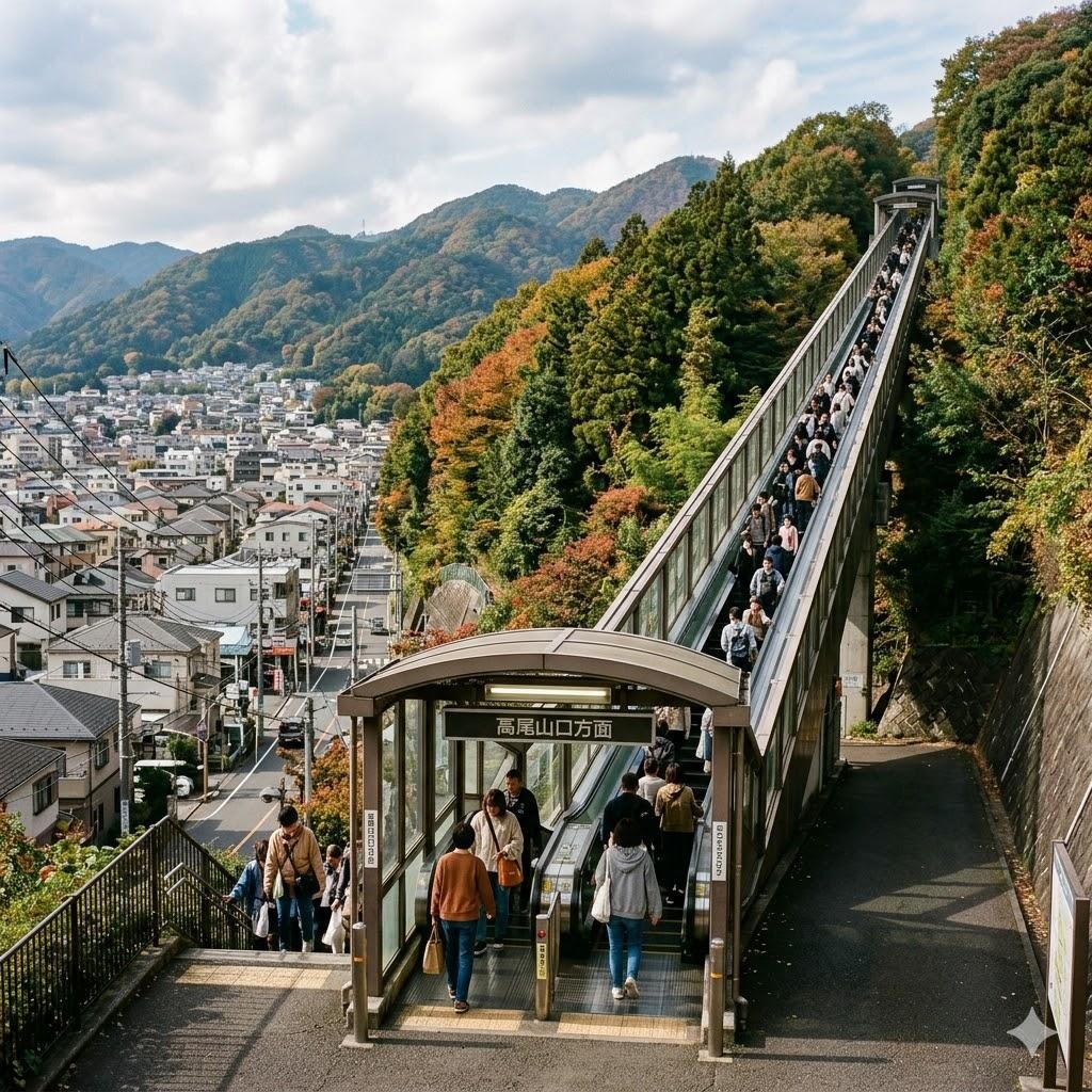 山へと導くエスカレーター