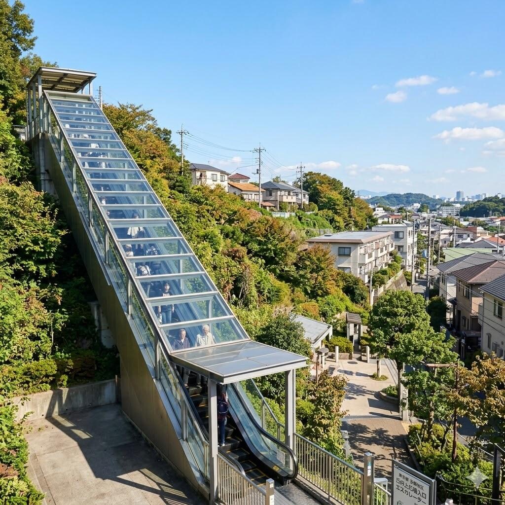 山へと導くエスカレーター