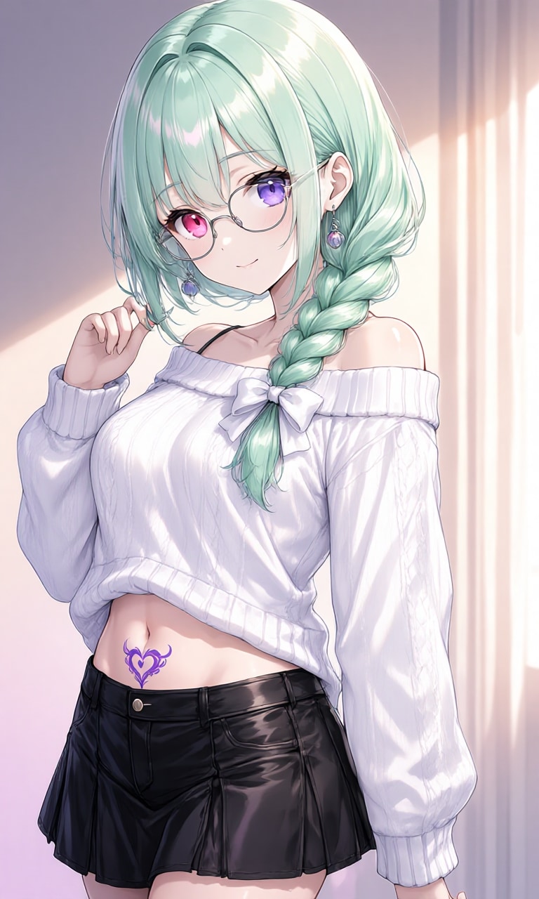 メガネ三つ編み