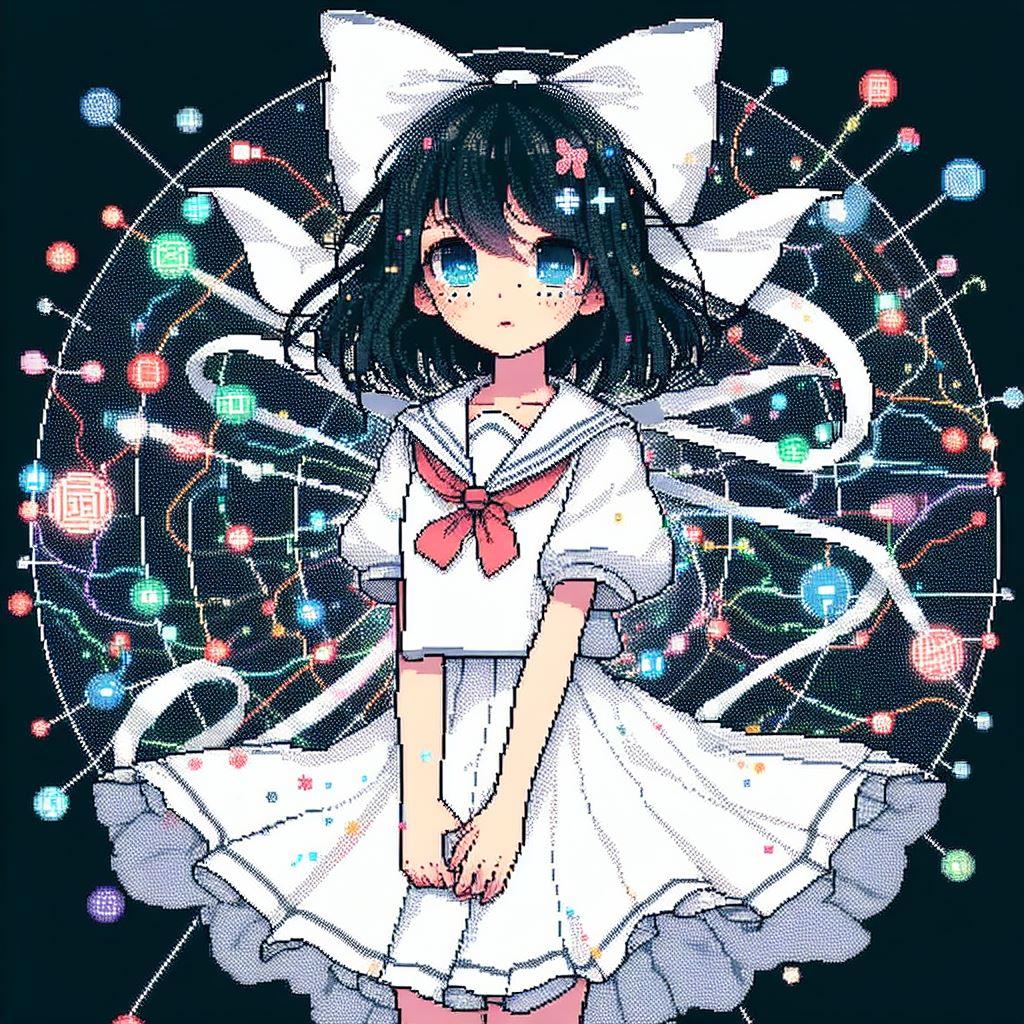 白リボン女の子(6枚)