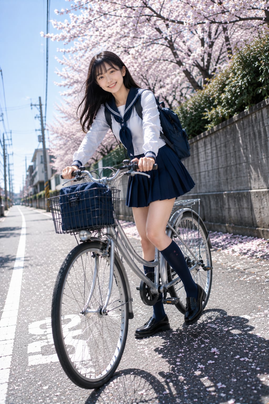 自転車に乗る女の子