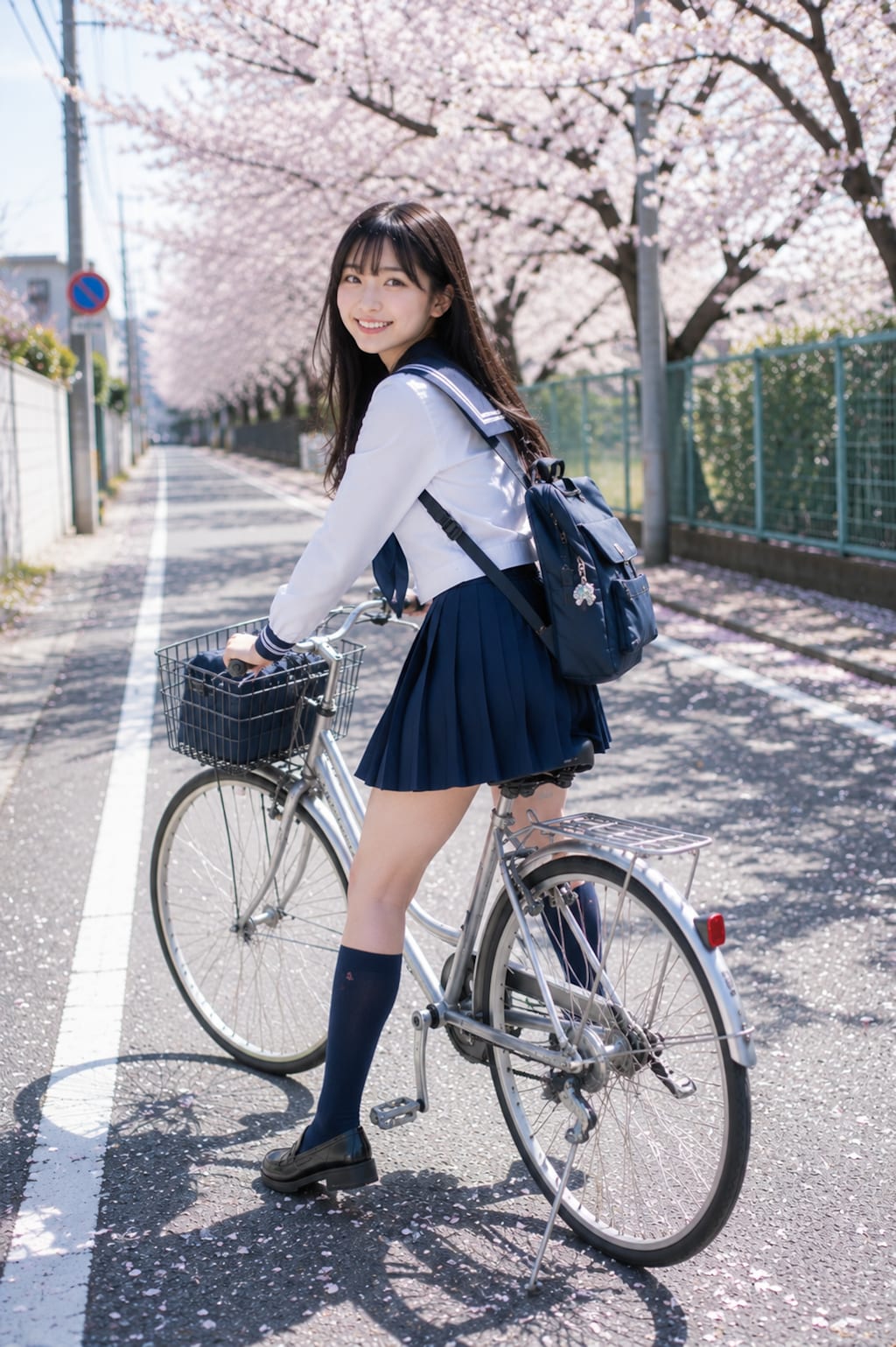 自転車に乗る女の子