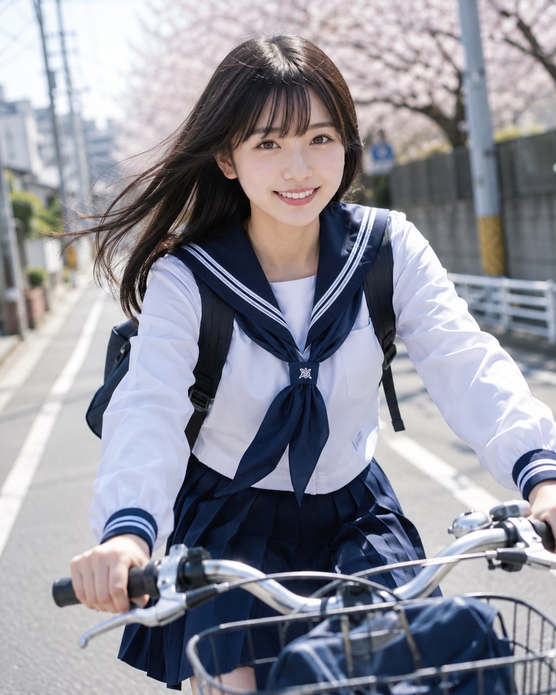 自転車に乗る女の子