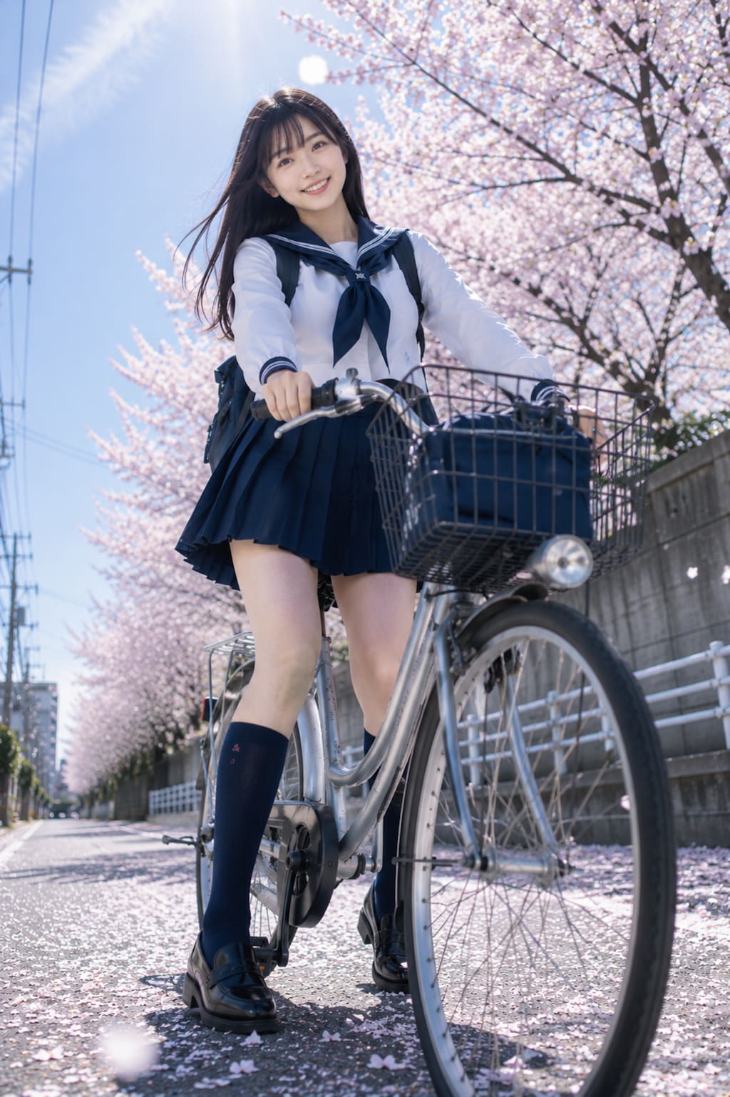 自転車に乗る女の子