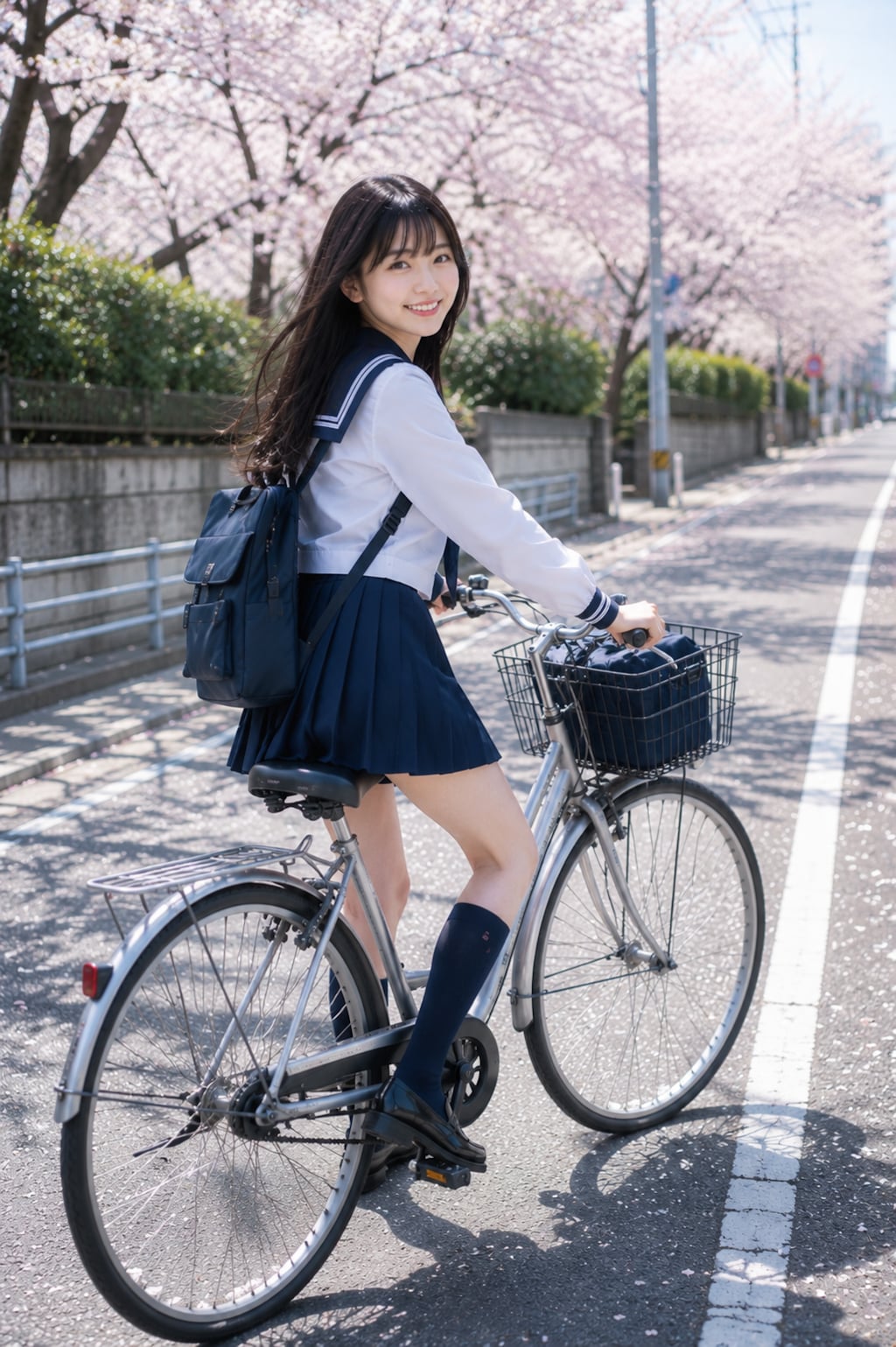 自転車に乗る女の子