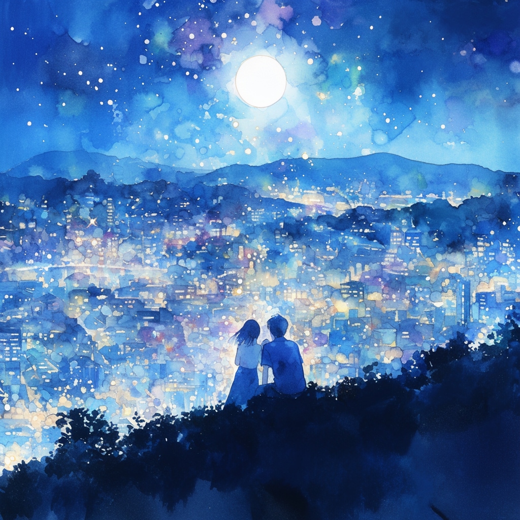 夜のデート　丘の上編