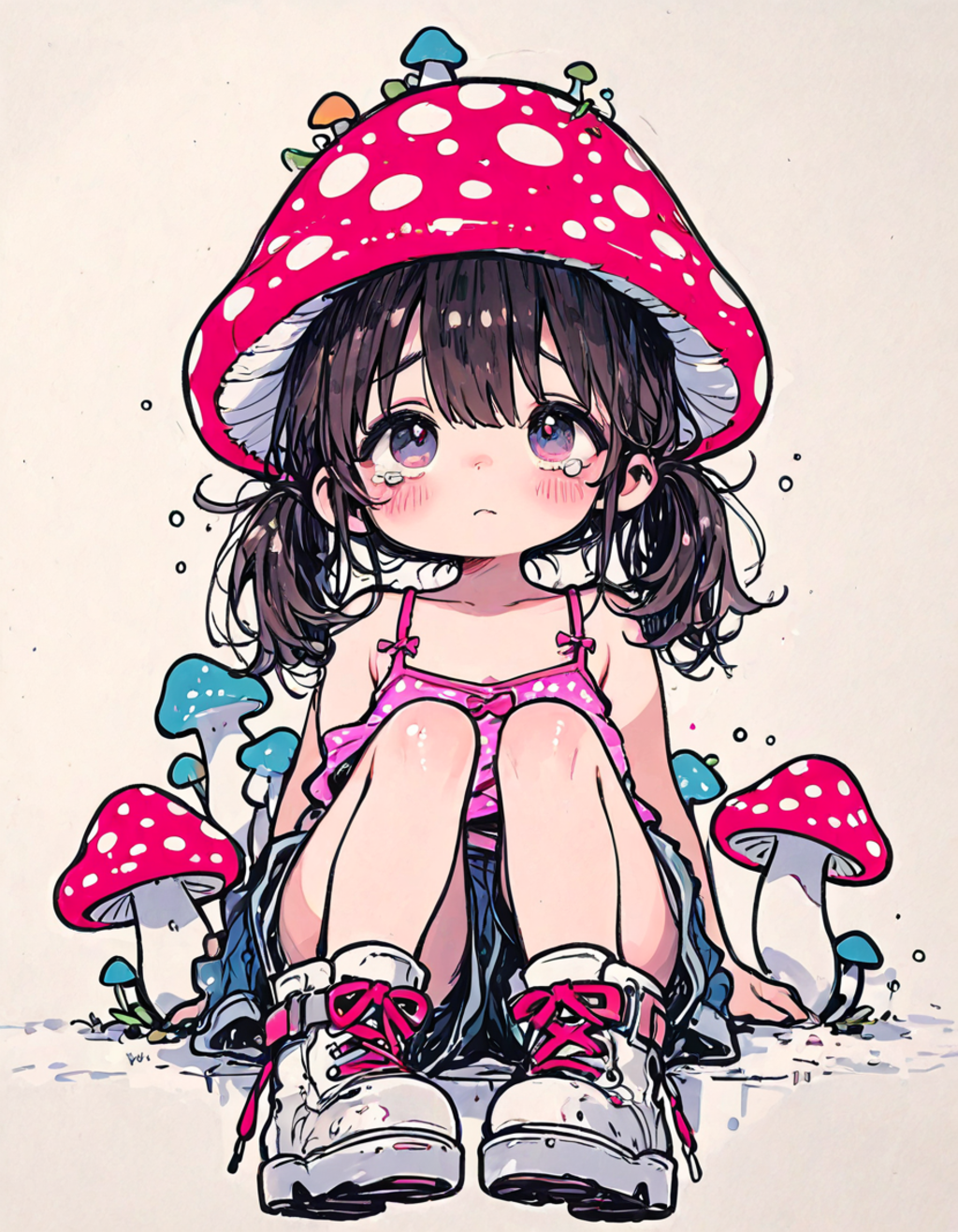 頭からキノコがとれない…