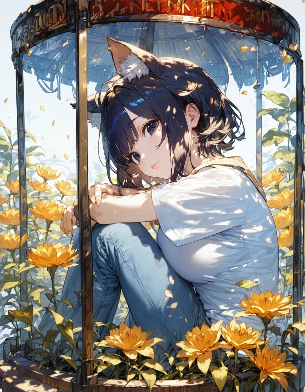 Hidden Among Golden Blossoms