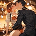 [5枚]【R15・BONSAI】「先輩？酔っ払いすぎですよ！？」 「好きなのぉ。キスしてぇ～♥」 「・・・いいんですか？持ち帰っちゃいますよ？」 「お・ね・が・い♥」（はぅ～お持ち帰りぃ～９の３） 4枚目