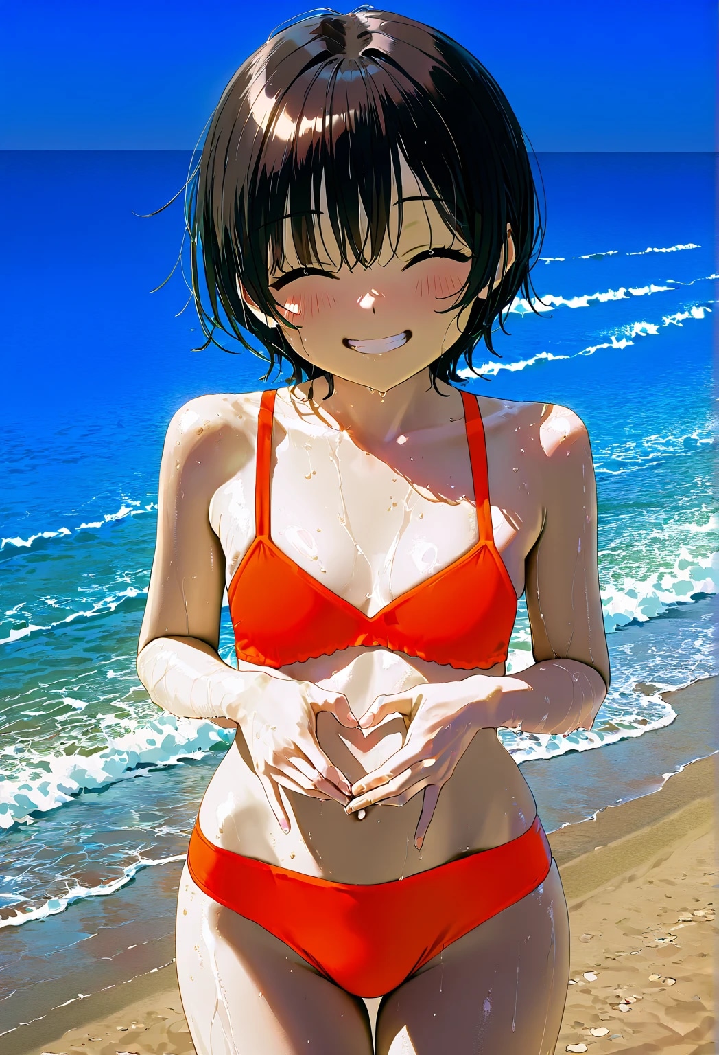 ビキニでハート