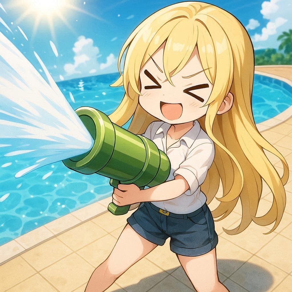 ウォーターガンと、ちびエリザベス