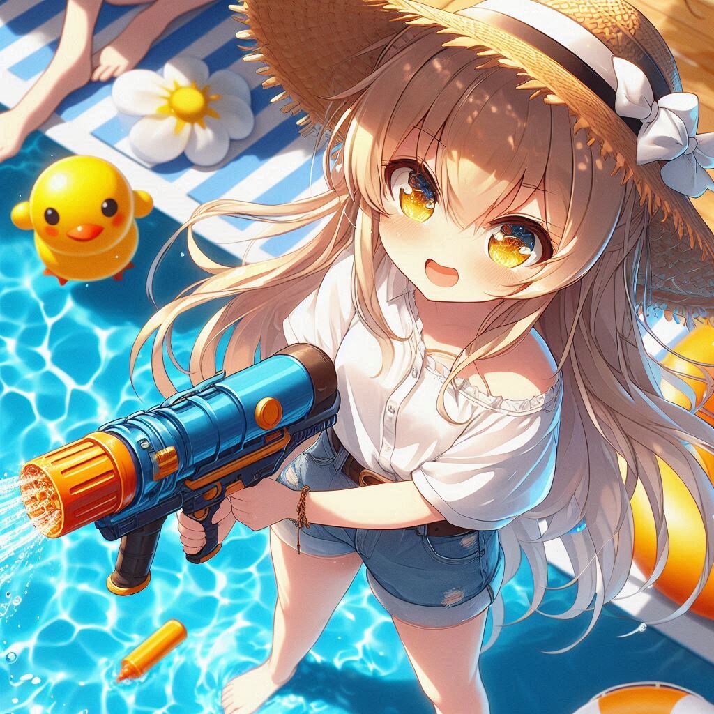 ウォーターガンと、ちびエリザベス