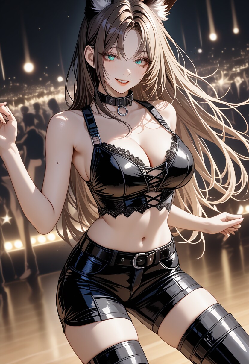 ダンスフロアの絶対領域美人