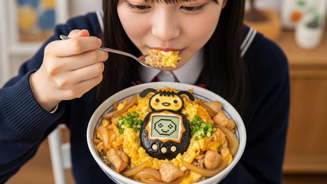 たまごっちの卵とじ丼《食用たまごっち》(動画あり) | の人気AIイラスト・グラビア