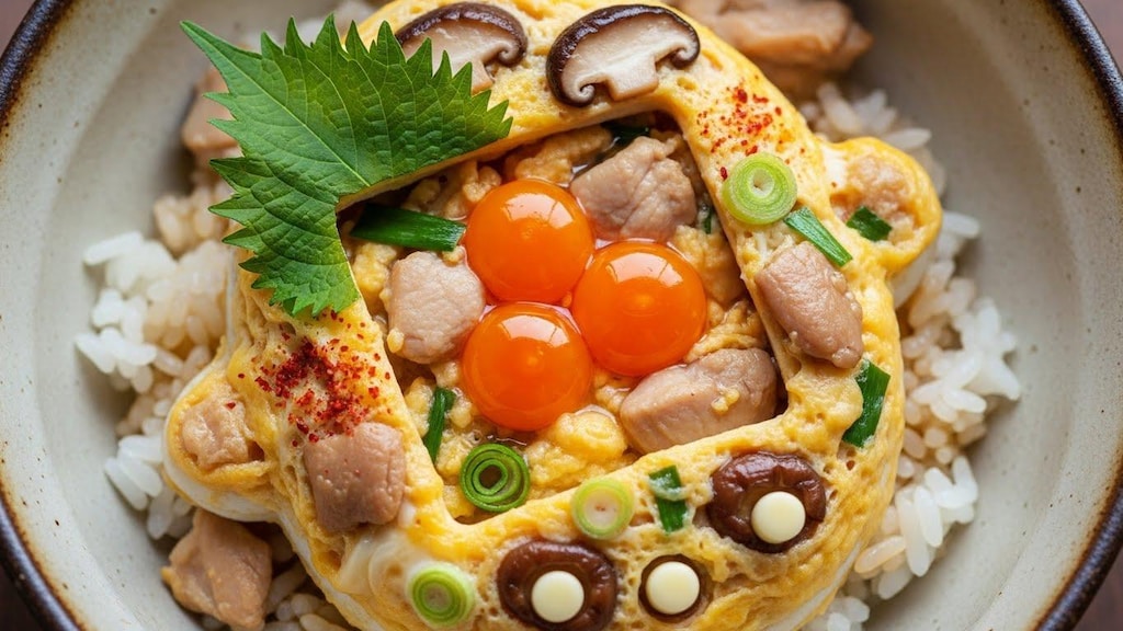 たまごっちの卵とじ丼《食用たまごっち》(動画あり)