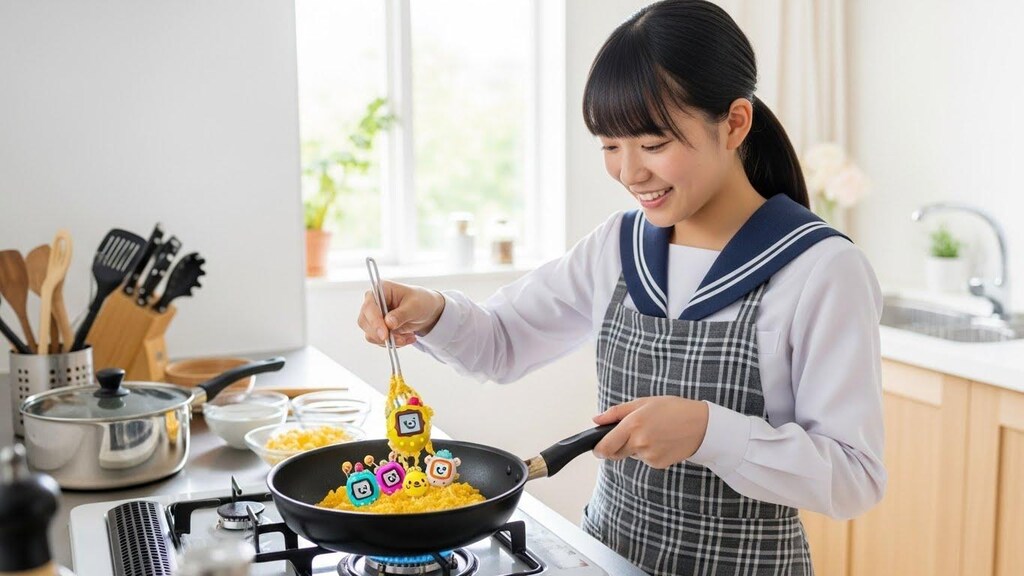 たまごっちの卵とじ丼《食用たまごっち》(動画あり)