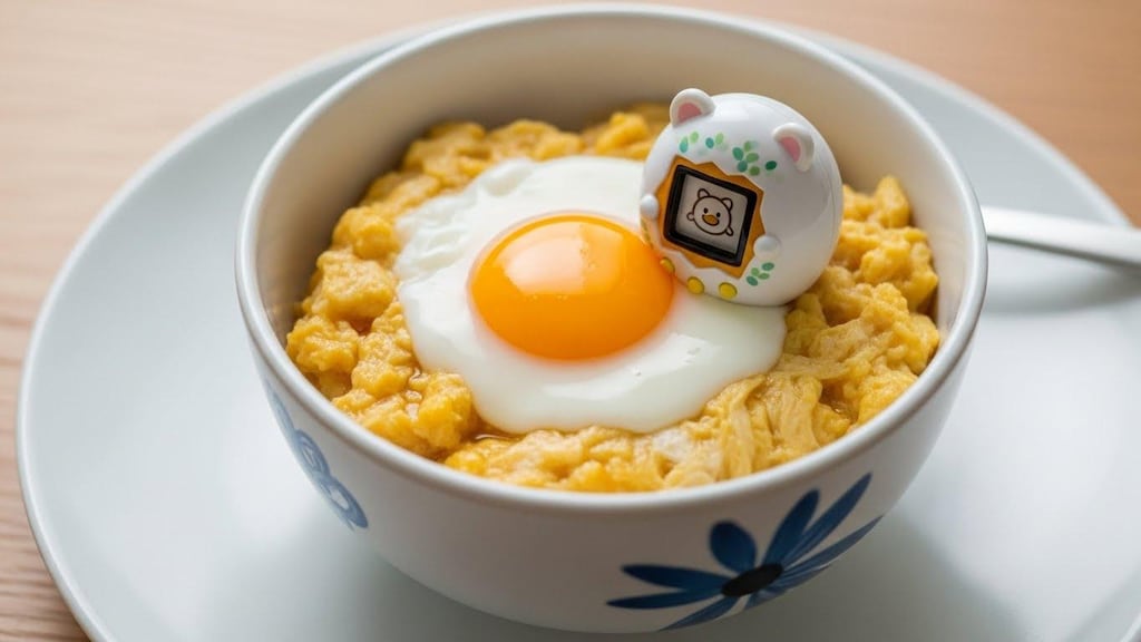 たまごっちの卵とじ丼《食用たまごっち》(動画あり)