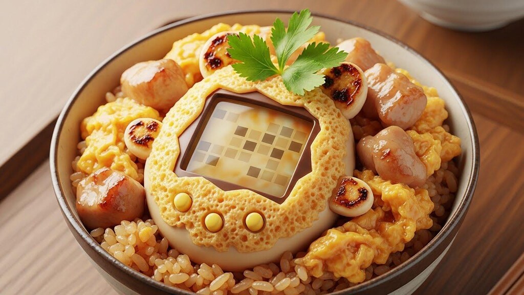 たまごっちの卵とじ丼《食用たまごっち》(動画あり)