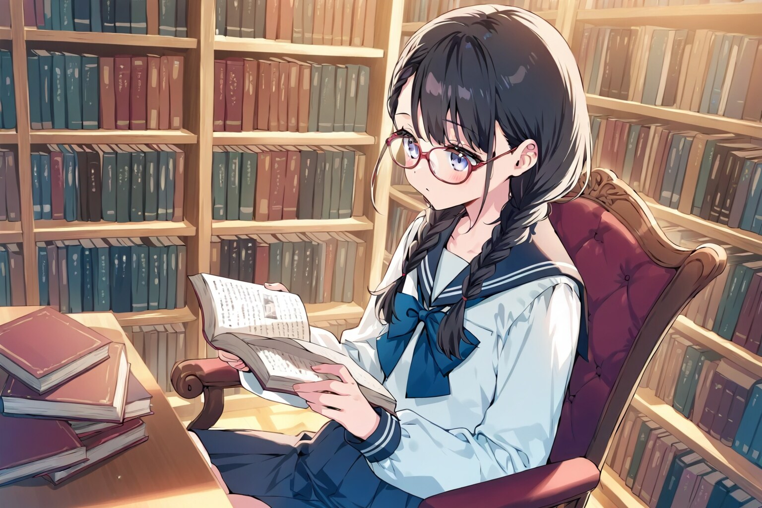 図書ガール_2026/04/28 | の人気AIイラスト・グラビア