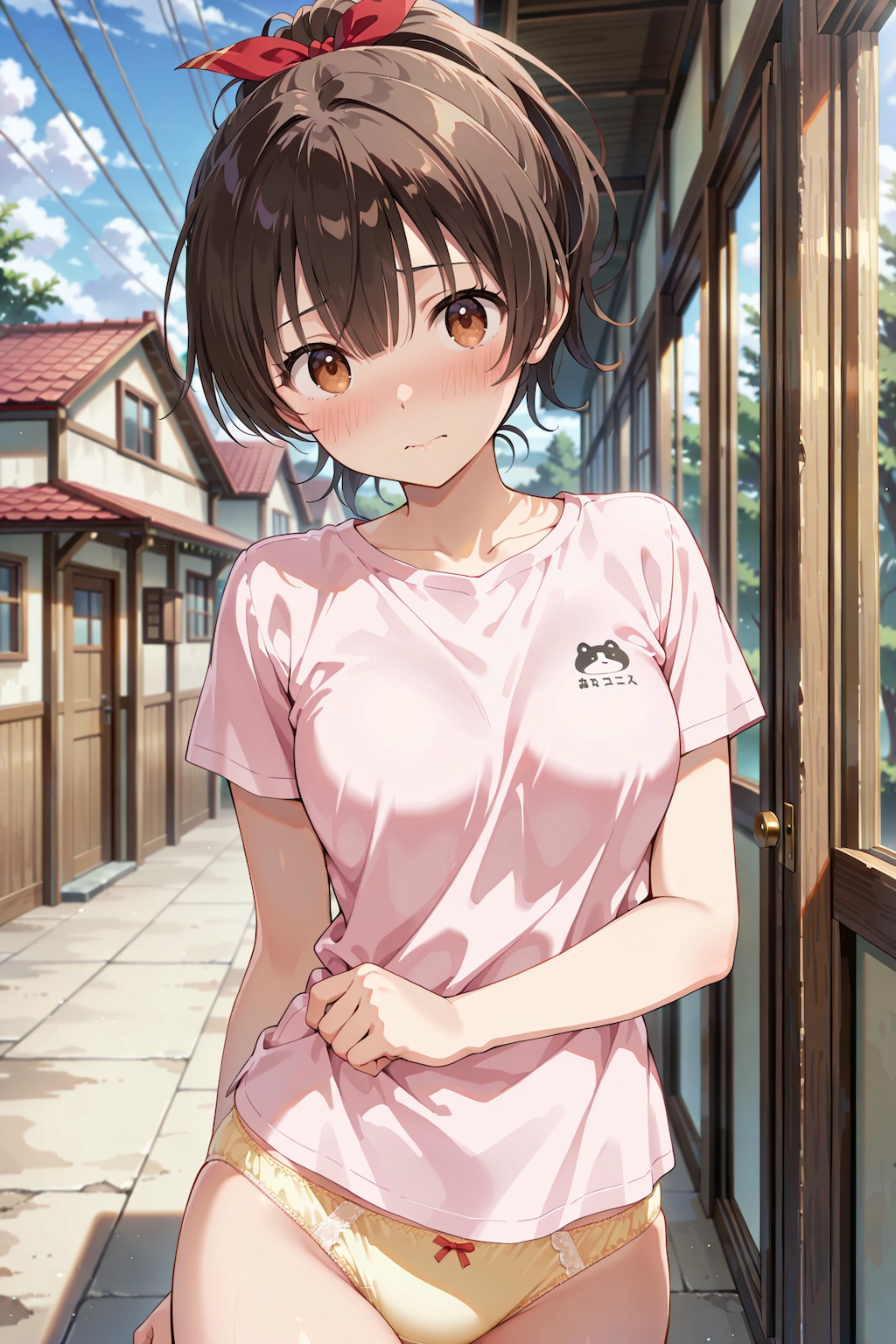 路地でシャツ＋ぱんつ姿の撮影会 Y925