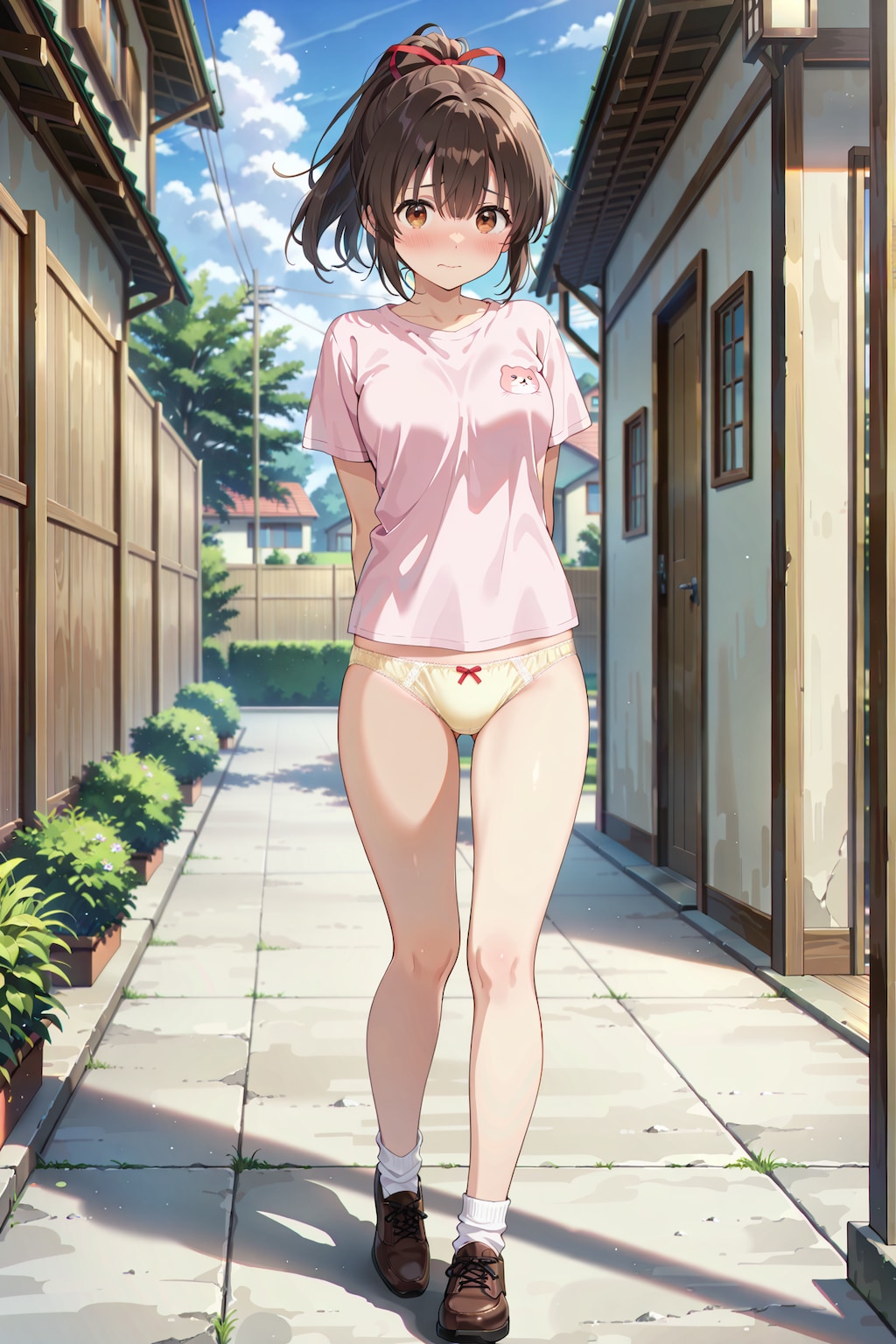 路地でシャツ＋ぱんつ姿の撮影会 Y925