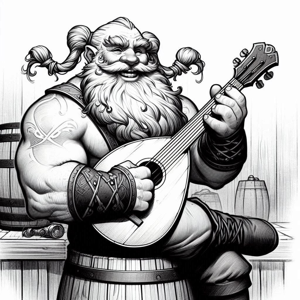 ドワーフの洋琵琶師（ルタニスト）