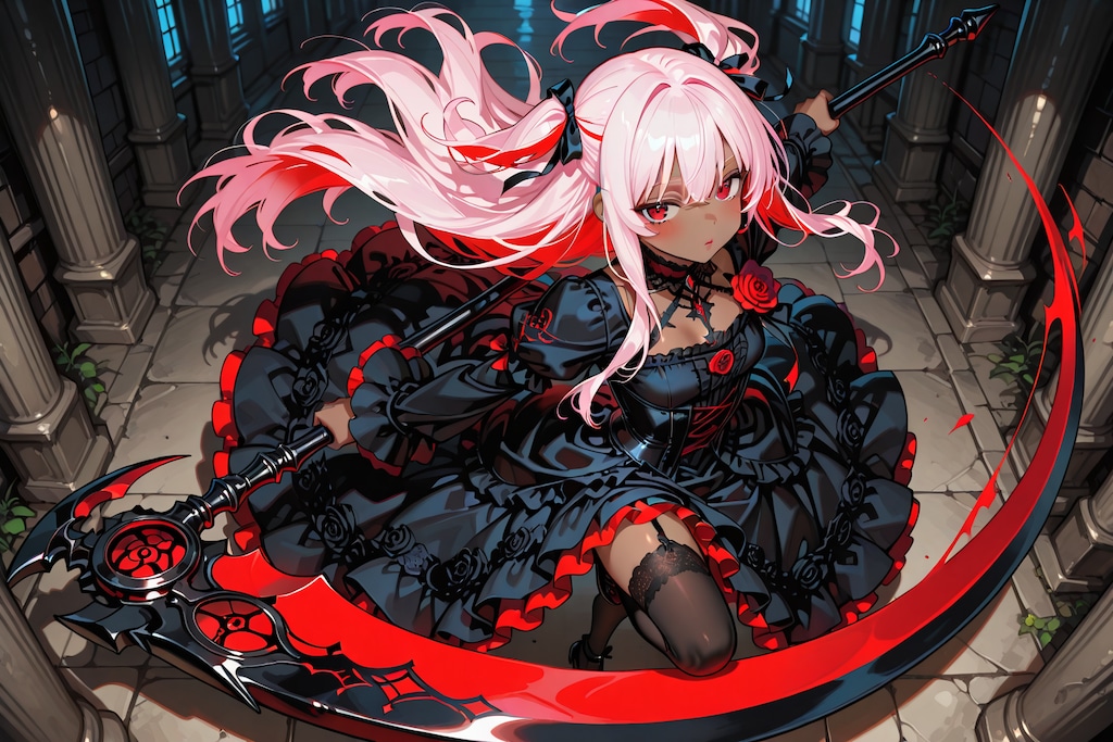 大鎌を振るう少女