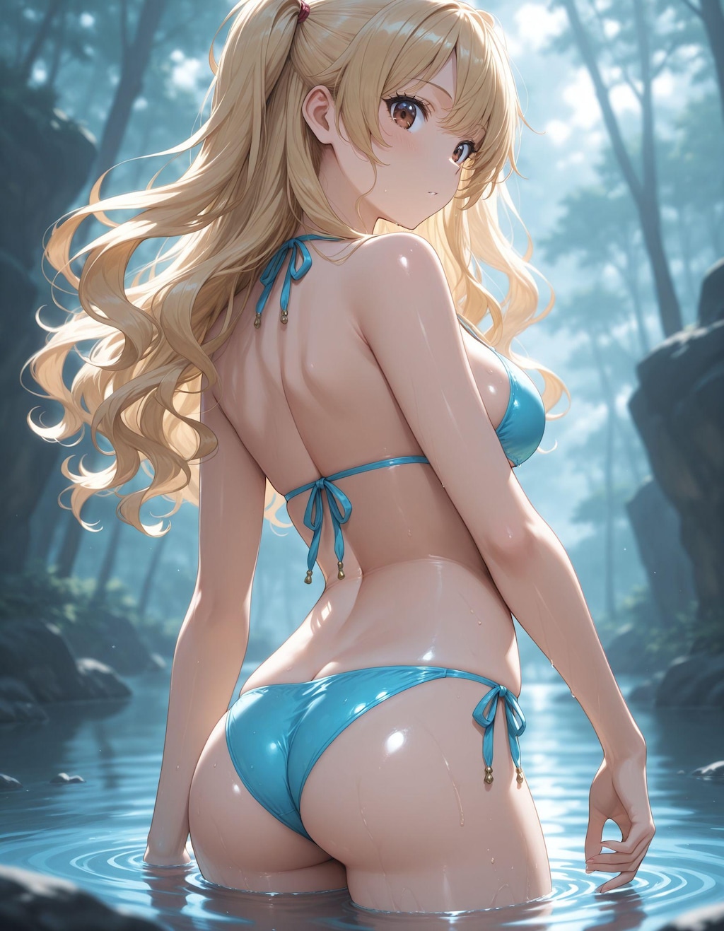 山あいの湖の🍑