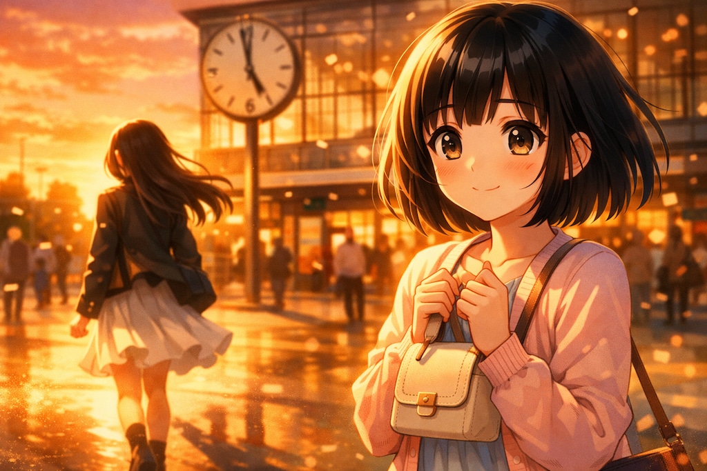 待ち合わせをしている女の子