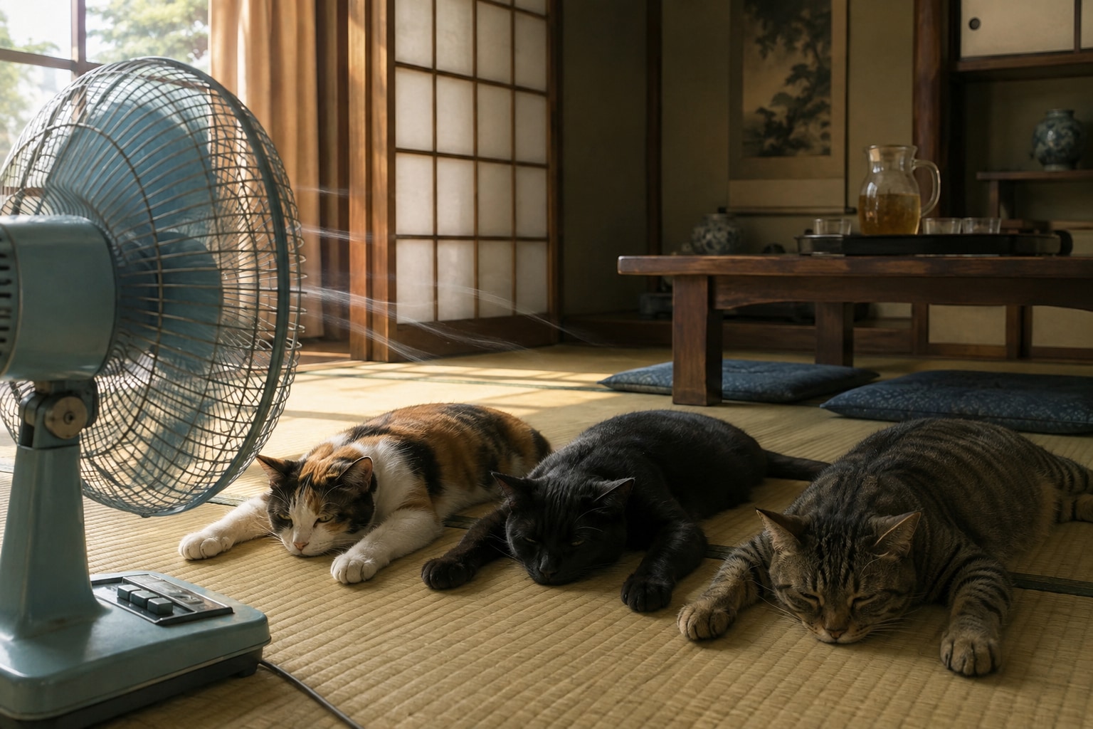 猛暑日のぐうたら３きょうだい