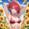 ひまわり畑でグラビア撮影 9枚目