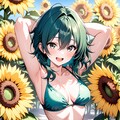 ひまわり畑でグラビア撮影 6枚目