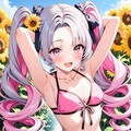 ひまわり畑でグラビア撮影 8枚目