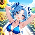 ひまわり畑でグラビア撮影 2枚目