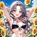 ひまわり畑でグラビア撮影 7枚目