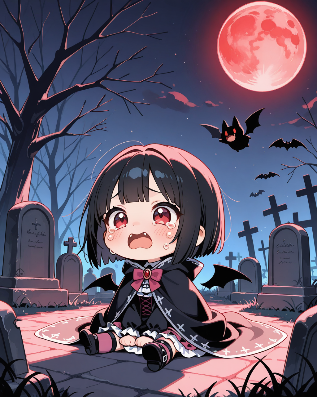 吸血鬼でもちび過ぎると夜が怖くて泣いちゃいます！！