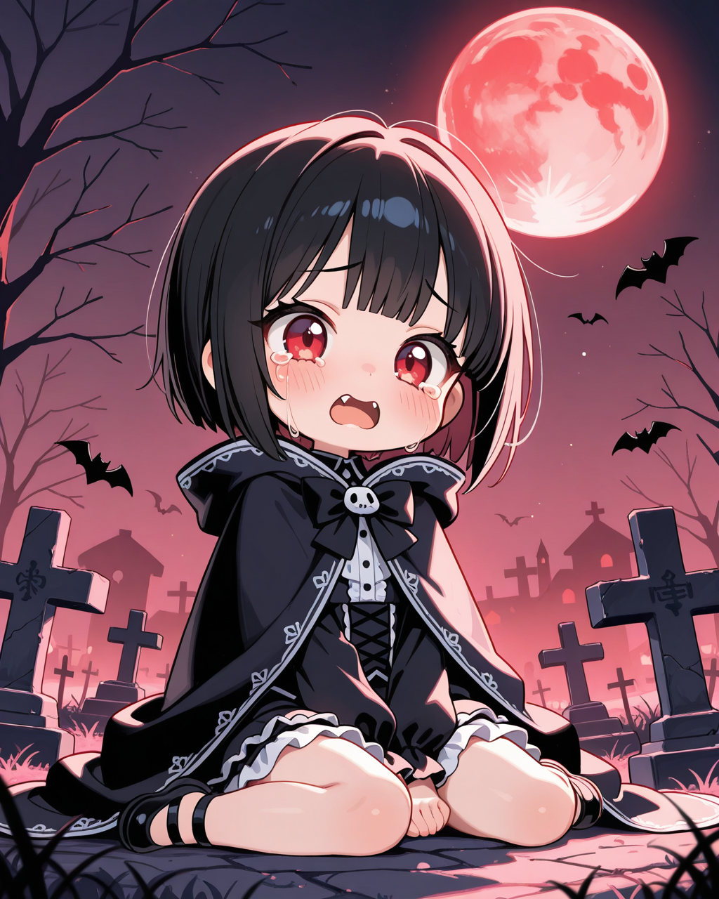 吸血鬼でもちび過ぎると夜が怖くて泣いちゃいます！！