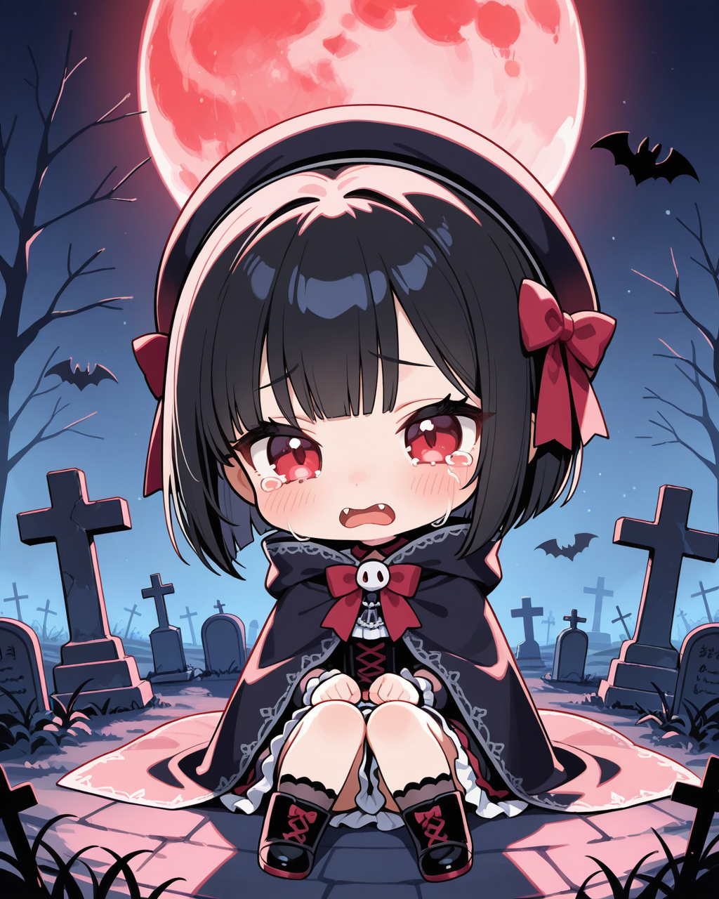 吸血鬼でもちび過ぎると夜が怖くて泣いちゃいます！！