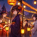 あかりが灯った、ハロウィンの夜（10枚）レトロモダン街シリーズ・その45 6枚目