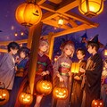 あかりが灯った、ハロウィンの夜（10枚）レトロモダン街シリーズ・その45 5枚目