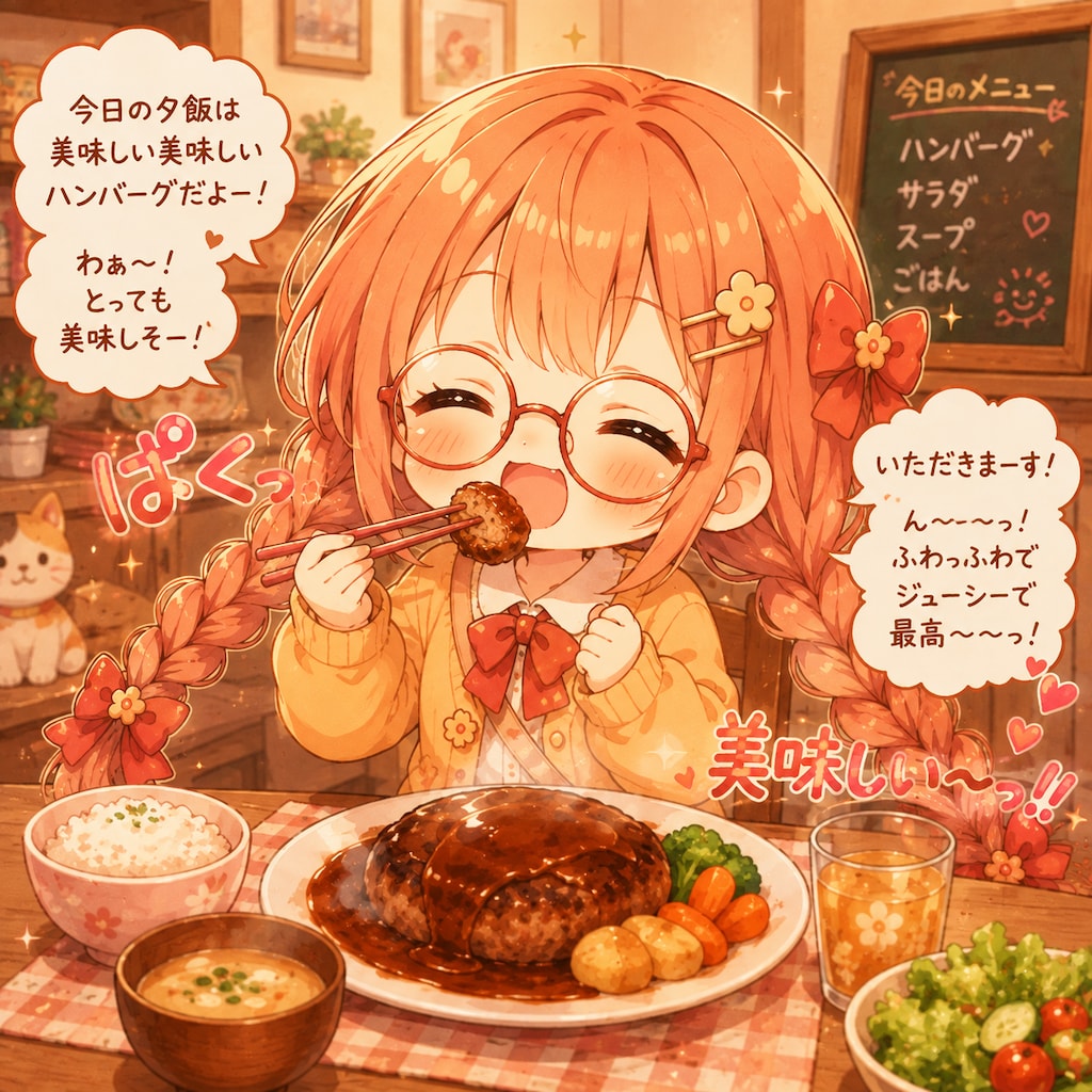 ハンバーグ食べるよ🍴