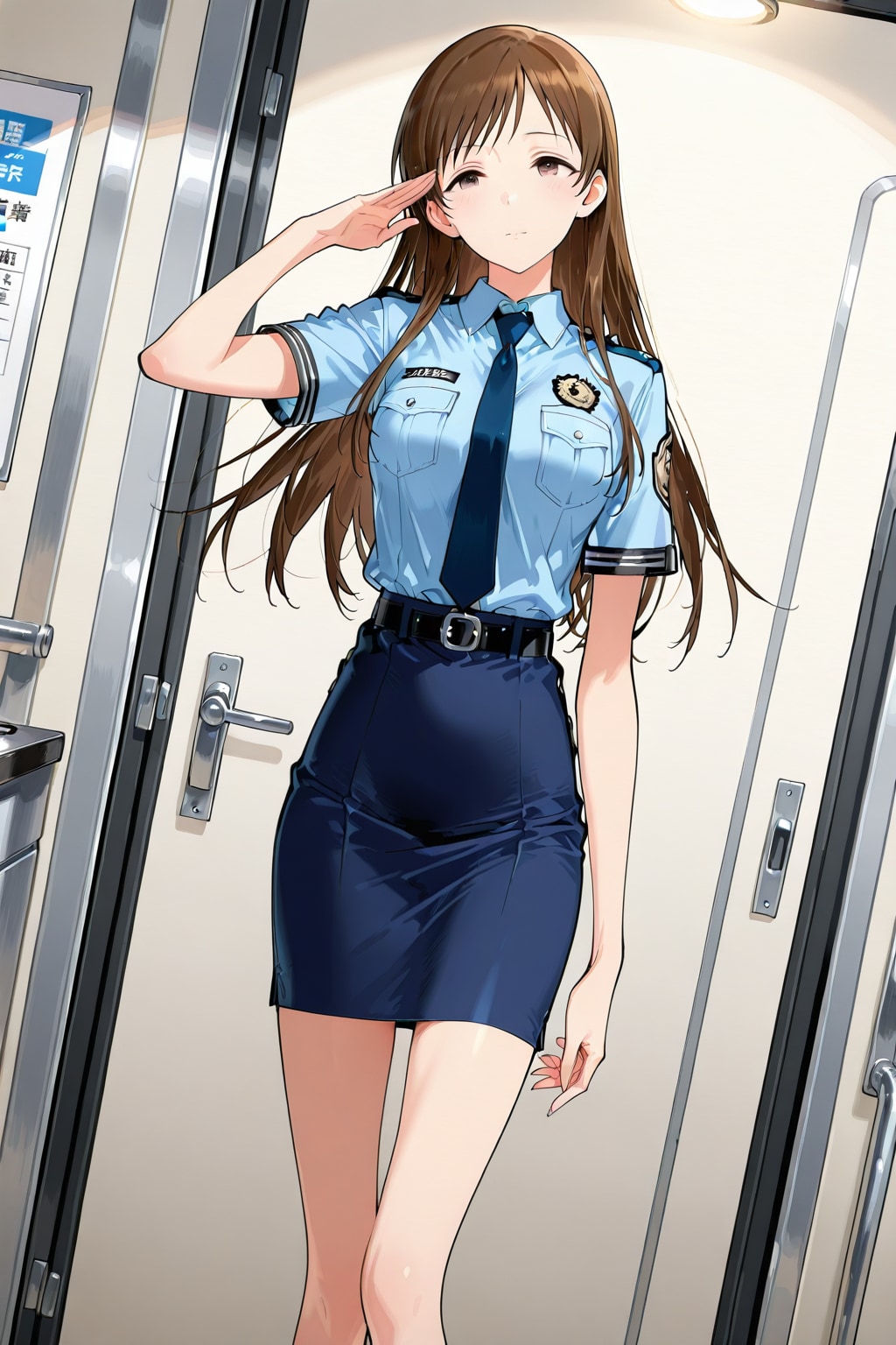 【コスプレ】敬礼する新田美波　ー警察官企画参加ー | の人気AIイラスト・グラビア