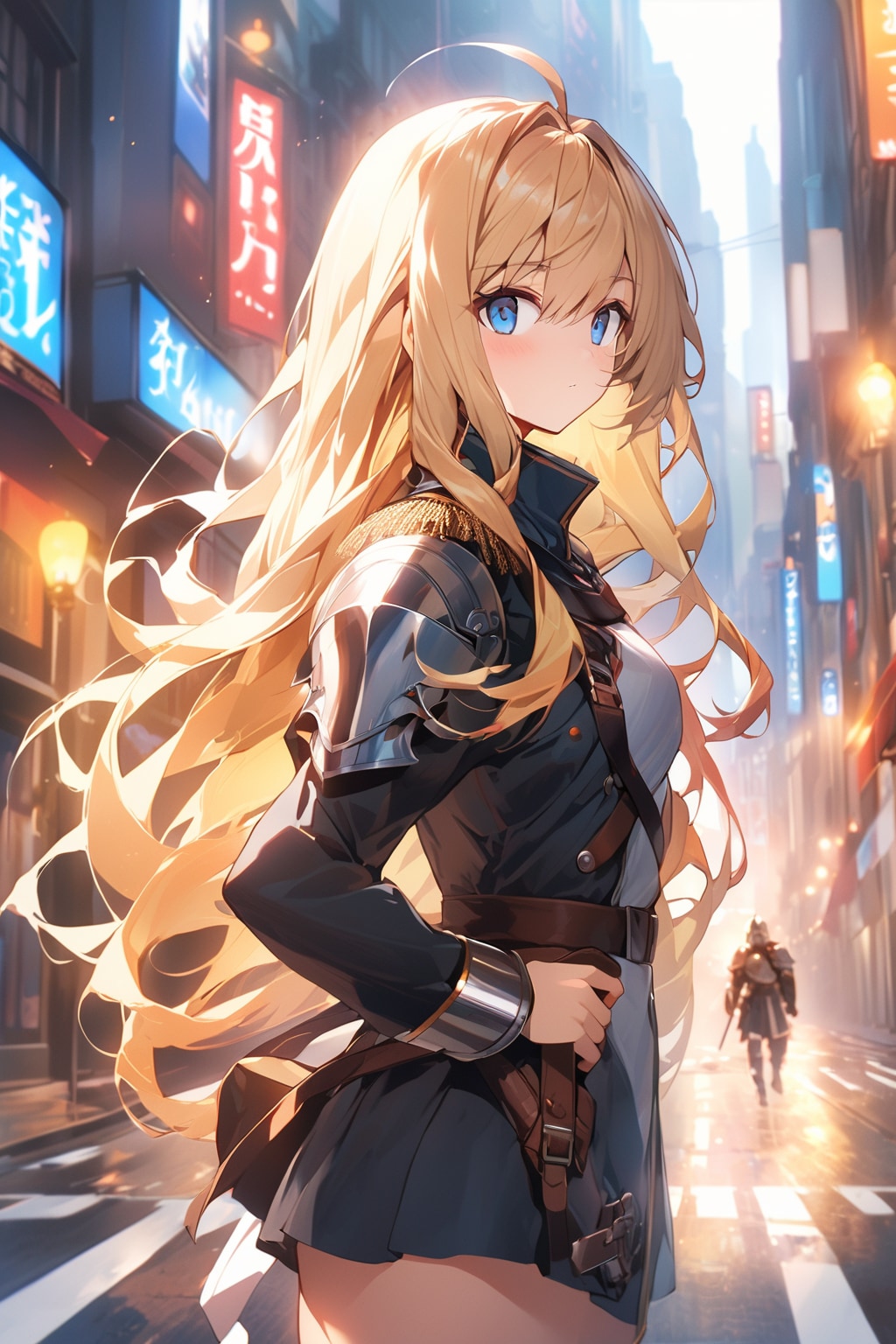 夜の見回り騎士様のコスをした女の子