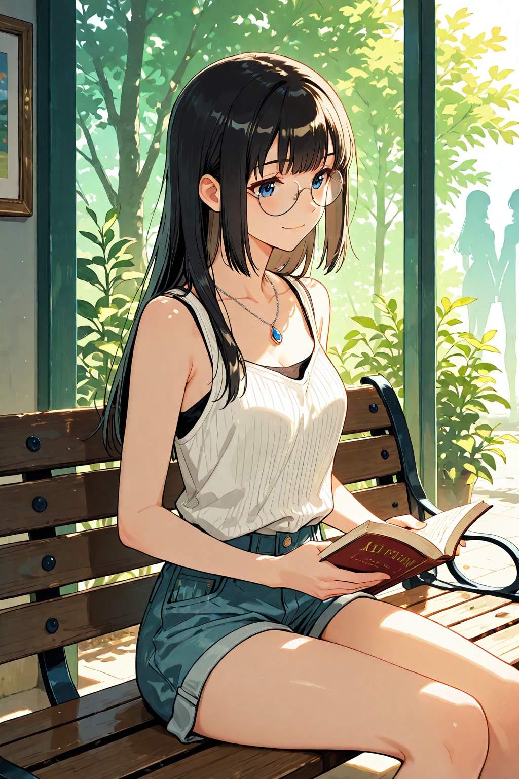 ベンチで読書