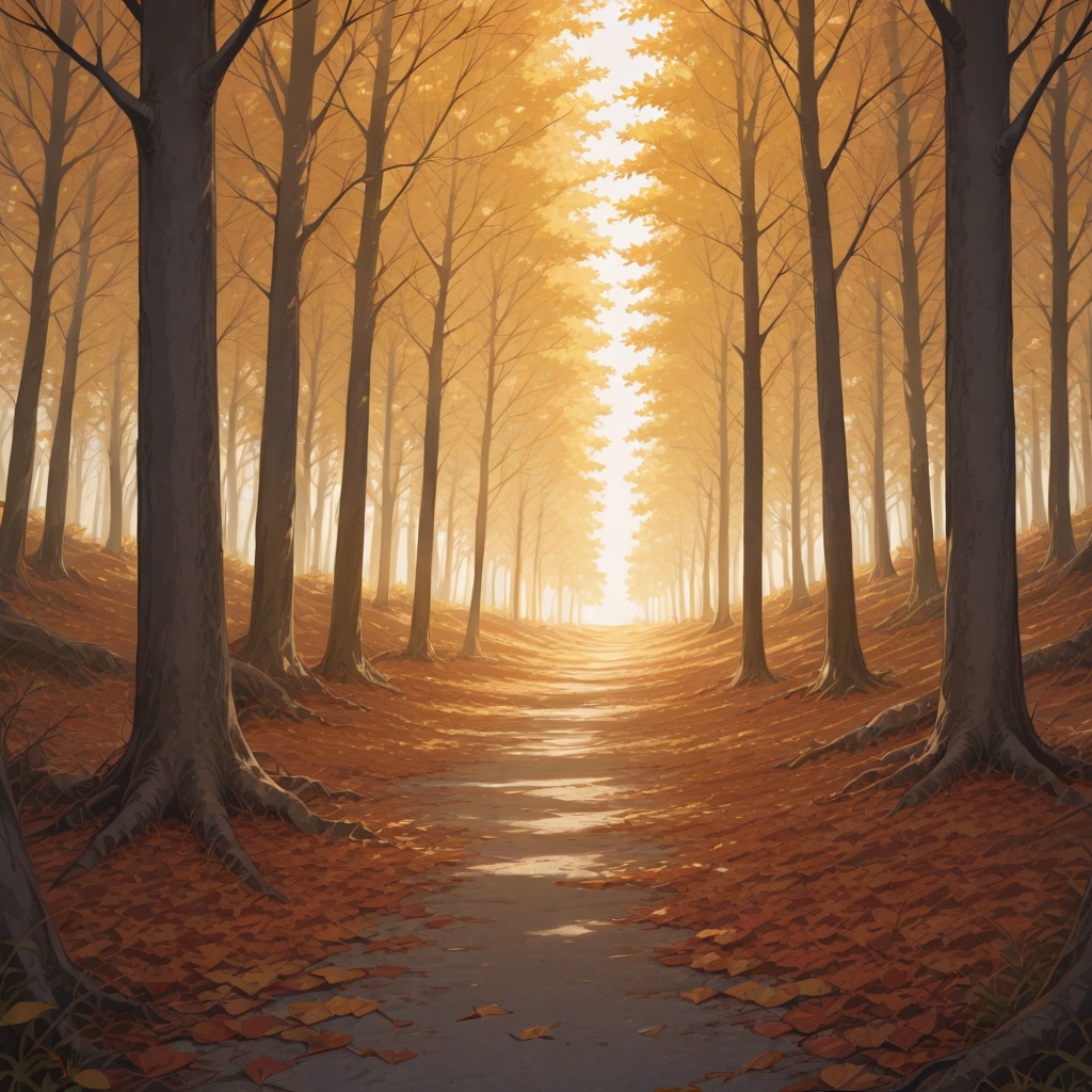 この並木とか描きやすいかも